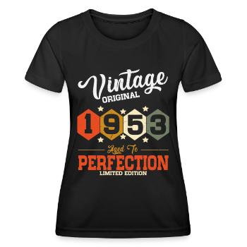 Vintage 1953 vintage anniversaire rétro cadeau - T-shirt sport Femme - noir - Devant - AI Model Female 172 light (172cm)