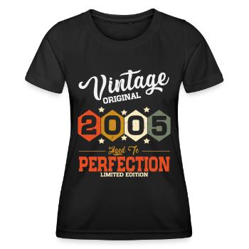 Vintage 2005 vintage anniversaire cadeau rétro - T-shirt sport Femme - noir - Devant - AI Model Female 172 light (172cm)
