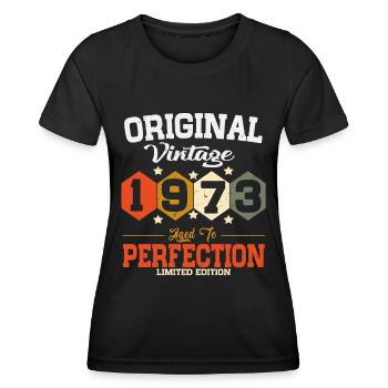 Original 1973 Vintage vintage retro anniversaire - T-shirt sport Femme - noir - Devant - AI Model Female 172 light (172cm)