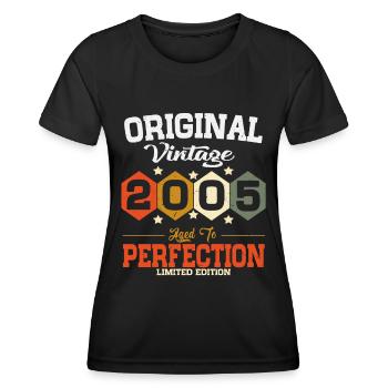 Original 2005 Vintage vintage retro anniversaire - T-shirt sport Femme - noir - Devant - AI Model Female 172 light (172cm)