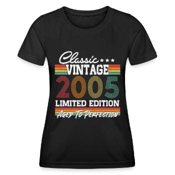 2005 vintage vintage cadeau d’anniversaire rétro - T-shirt sport Femme - noir - Devant - AI Model Female 172 light (172cm)