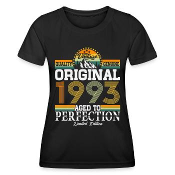 Millésime 1993 né rétro anniversaire - T-shirt sport Femme - noir - Devant - AI Model Female 172 light (172cm)