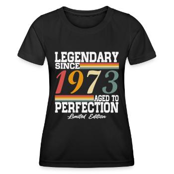 Legendary since 1973 Vintage Birthday Gift - Women's Functional T-Shirt - black - Front - AI Model Female 172 light (172cm)