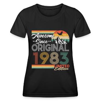 Original 1983 vintage vintage retro anniversaire - T-shirt sport Femme - noir - Devant - AI Model Female 172 light (172cm)