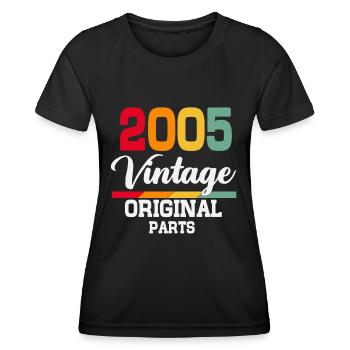 Né en 2005 Vintage Anniversaire Rétro - T-shirt sport Femme - noir - Devant - AI Model Female 172 light (172cm)