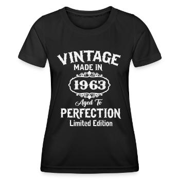 Vintage 1963 vintage anniversaire rétro cadeau - T-shirt sport Femme - noir - Devant - AI Model Female 172 light (172cm)