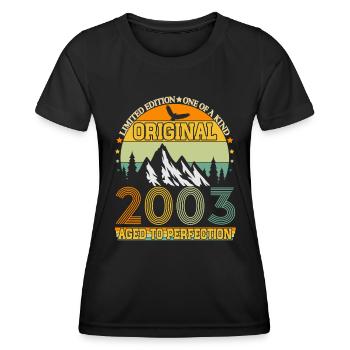 Original 2003 vintage vintage anniversaire rétro - T-shirt sport Femme - noir - Devant - AI Model Female 172 light (172cm)