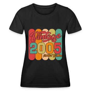 Vintage vintage 2005 cadeau d’anniversaire rétro - T-shirt sport Femme - noir - Devant - AI Model Female 172 light (172cm)
