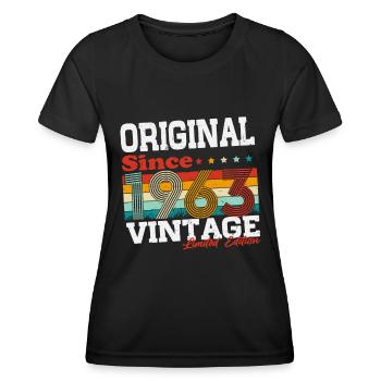 Original 1963 vintage vintage anniversaire rétro - T-shirt sport Femme - noir - Devant - AI Model Female 172 light (172cm)