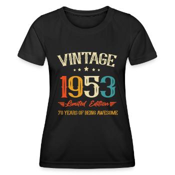 Vintage 1953 vintage anniversaire rétro cadeau - T-shirt sport Femme - noir - Devant - AI Model Female 172 light (172cm)