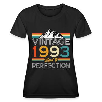 Né en 1993 30 ans anniversaire - T-shirt sport Femme - noir - Devant - AI Model Female 172 light (172cm)