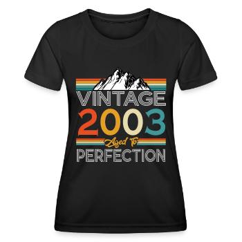 Born 2003 20 years birthday - Women's Functional T-Shirt - black - Front - AI Model Female 172 light (172cm)