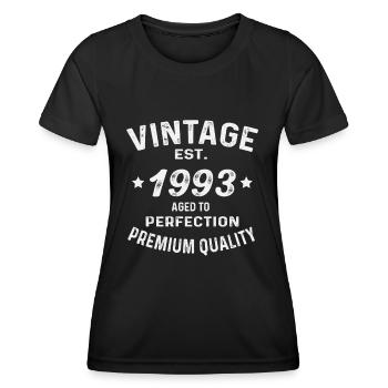 Millésime 1993 né rétro anniversaire - T-shirt sport Femme - noir - Devant - AI Model Female 172 light (172cm)