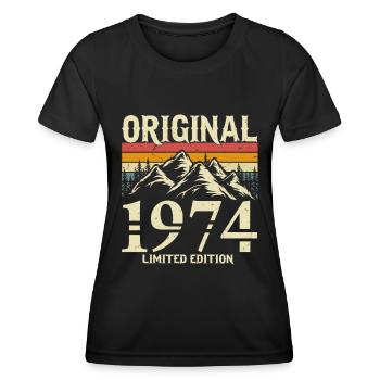 Original 1974 Vintage Vintage Birthday Gift - Women's Functional T-Shirt - black - Front - AI Model Female 172 light (172cm)