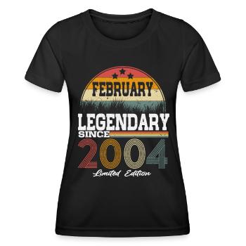 Legends est né en février 2004 - T-shirt sport Femme - noir - Devant - AI Model Female 172 light (172cm)