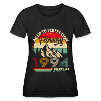 Februar 1994 Jahrgang Geburtstag Retro Geschenk - Frauen Funktions-T-Shirt - Schwarz - Vorne - AI Model Female 172 light (172cm)