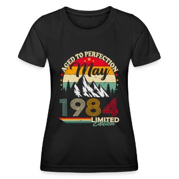 May 1984 Vintage Vintage Retro Birthday - Women's Functional T-Shirt - black - Front - AI Model Female 172 light (172cm)
