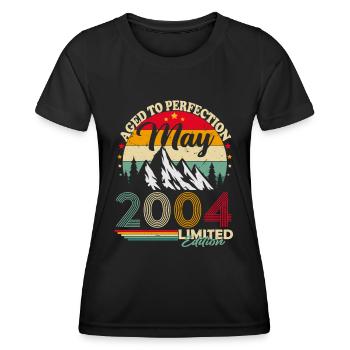 May 2004 Vintage Vintage Retro Birthday - Women's Functional T-Shirt - black - Front - AI Model Female 172 light (172cm)