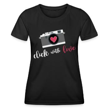 photographer photograph photo camera SLR - Women's Functional T-Shirt - black - Front - AI Model Female 172 light (172cm)