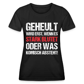Handball Trainer Spruch Geheult wird erst - Frauen Funktions-T-Shirt - Schwarz - Vorne - AI Model Female 172 light (172cm)