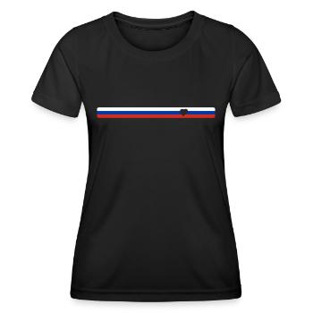 Cadeau du drapeau de la Russie - T-shirt sport Femme - noir - Devant - AI Model Female 172 light (172cm)