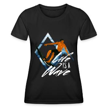 Surfer disant - T-shirt sport Femme - noir - Devant - AI Model Female 172 light (172cm)