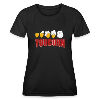 Popcorn disant - T-shirt sport Femme - noir - Devant - AI Model Female 172 light (172cm)