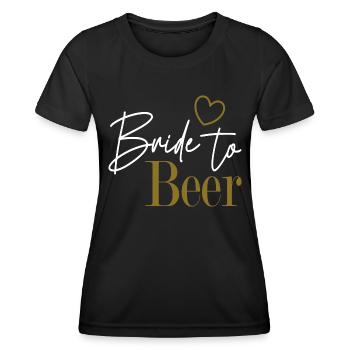 Mariée à la bière - T-shirt sport Femme - noir - Devant - AI Model Female 172 light (172cm)