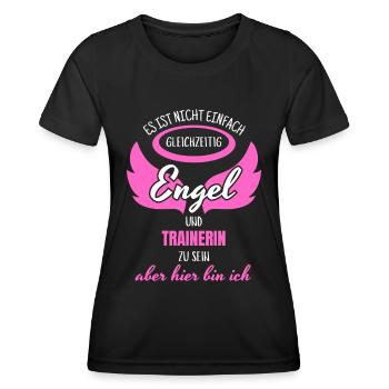 Trainerin Engel - Frauen Funktions-T-Shirt - Schwarz - Vorne - AI Model Female 172 light (172cm)