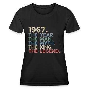 Jahrgang 1967 The Year Man Myth King Legend Retro - Frauen Funktions-T-Shirt - Schwarz - Vorne - AI Model Female 172 light (172cm)
