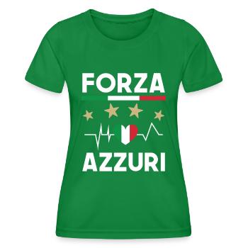 Italie Foot Forza Azzuri Drapeau Italien Football - T-shirt sport Femme - vert - Devant - AI Model Female 172 dark (172cm)