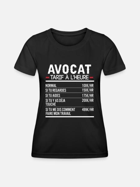 Avocat Idée Cadeau Humour - T-shirt sport Femme - noir