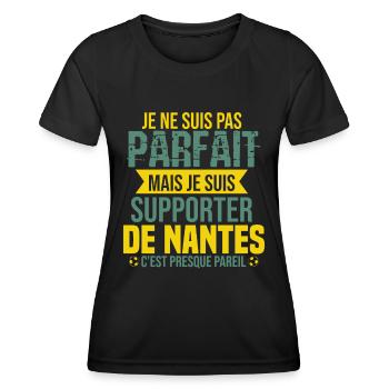 Cadeau Supporter Nantes Foot Nantais Humour - T-shirt sport Femme - noir - Devant - AI Model Female 172 light (172cm)