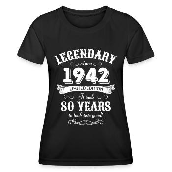 80th birthday 80 years born in 1942 - Women's Functional T-Shirt - black - Front - AI Model Female 172 light (172cm)