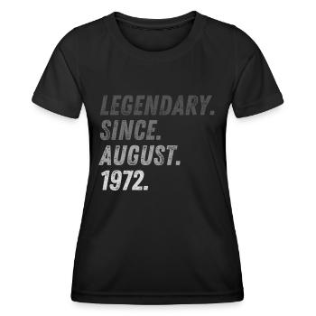 50e anniversaire 50 ans Août 1972 - T-shirt sport Femme - noir - Devant - AI Model Female 172 light (172cm)
