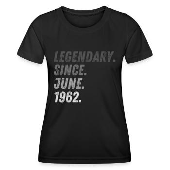 60e anniversaire 60 ans Juin 1962 - T-shirt sport Femme - noir - Devant - AI Model Female 172 light (172cm)