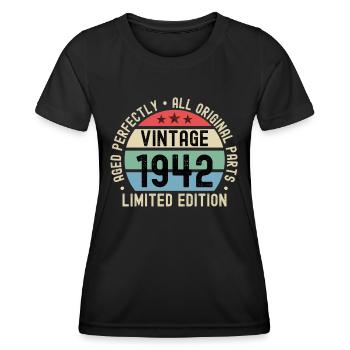 80th birthday 80 years born in 1942 - Women's Functional T-Shirt - black - Front - AI Model Female 172 light (172cm)