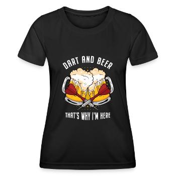 Dart und Bier, Darts, Darten 180 Spruch, Geschenk - Frauen Funktions-T-Shirt - Schwarz - Vorne - AI Model Female 172 light (172cm)