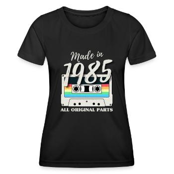 Vintage vintage 1985 cassette birthday retro - Women's Functional T-Shirt - black - Front - AI Model Female 172 light (172cm)