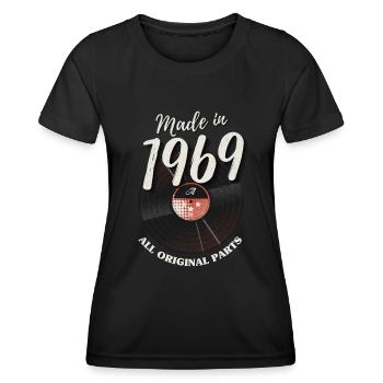 Vintage vintage 1969 record anniversaire - T-shirt sport Femme - noir - Devant - AI Model Female 172 light (172cm)