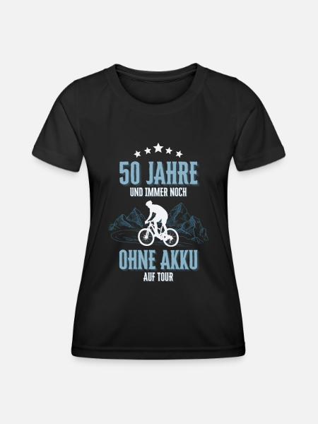 50. Geburtstag 50 Jahre Fahrrad Fahrradfahrer - Frauen Funktions-T-Shirt - Schwarz