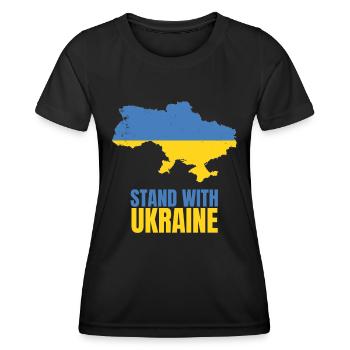 Stand avec Ukraine Vintage Ukraine Flag - T-shirt sport Femme - noir - Devant - AI Model Female 172 light (172cm)