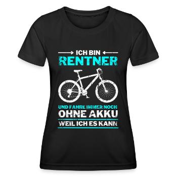 Rentner 2022 Rente Ruhestand Fahrradfahrer - Frauen Funktions-T-Shirt - Schwarz - Vorne - AI Model Female 172 light (172cm)