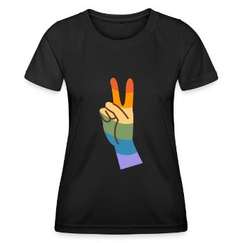 LGBTQ Gay Pride Month Rainbow Love is Love - Frauen Funktions-T-Shirt - Schwarz - Vorne - AI Model Female 172 light (172cm)