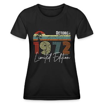 40 ans Octobre 1982 Vintage Édition Limitée - T-shirt sport Femme - noir - Devant - AI Model Female 172 light (172cm)