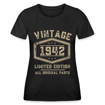 Vintage 1942 80th birthday 80 years - Women's Functional T-Shirt - black - Front - AI Model Female 172 light (172cm)