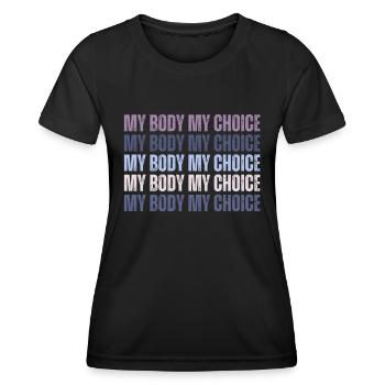 Mon corps Mon choix Pro Choice Féministe - T-shirt sport Femme - noir - Devant - AI Model Female 172 light (172cm)