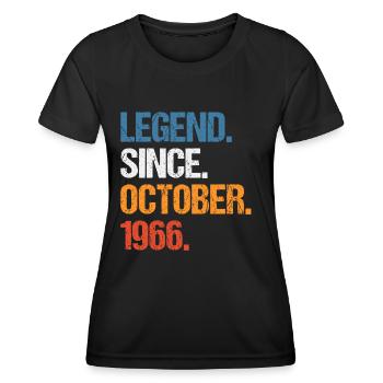 Légende depuis octobre 1966 Anniversaire - T-shirt sport Femme - noir - Devant - AI Model Female 172 light (172cm)