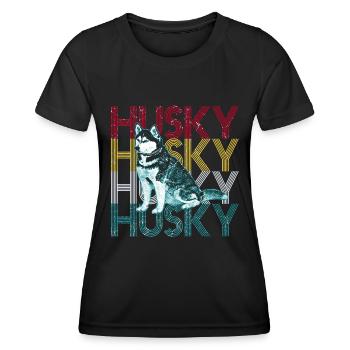 Husky - T-shirt sport Femme - noir - Devant - AI Model Female 172 light (172cm)