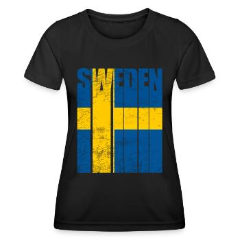 Schweden - Frauen Funktions-T-Shirt - Schwarz - Vorne - AI Model Female 172 light (172cm)